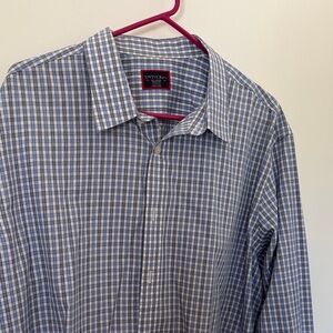 UNTUCKit Blue and White Check Casual Button-Down Shirt